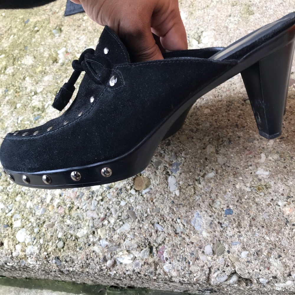Stuart Weitzman Black Mules with Silver Accents - Picture 6 of 7